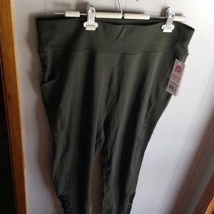 PopFit Womens 3x Plus Leggings NWT Army Green